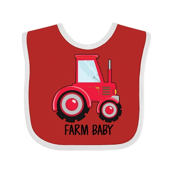 Inktastic Farming Red Tractor Farm Baby Boys or Girls Baby Bib