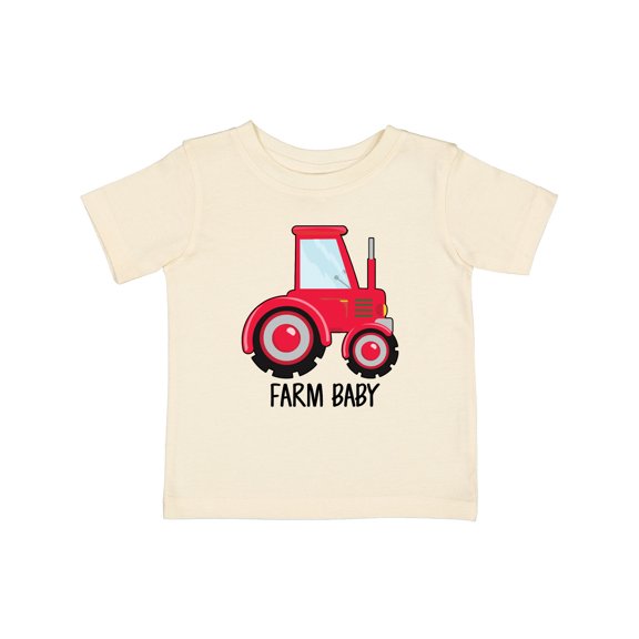 Inktastic Farming Red Tractor Farm Baby Boys or Girls Baby T-Shirt