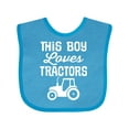 thumbnail image 1 of Inktastic Farming This Boy Loves Tractors Boys Baby Bib, 1 of 4