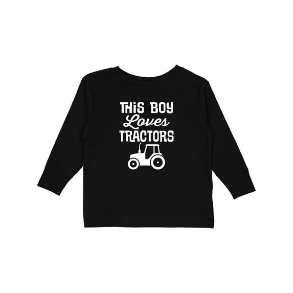 Inktastic Farming This Boy Loves Tractors Boys Long Sleeve Toddler T-Shirt