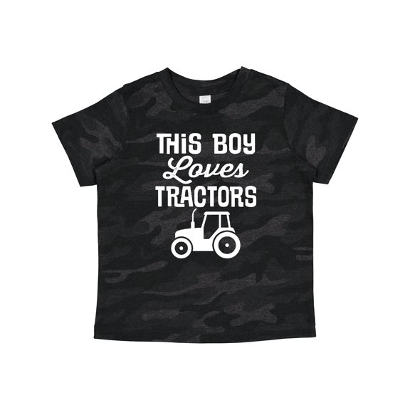 Inktastic Farming This Boy Loves Tractors Boys Toddler T-Shirt
