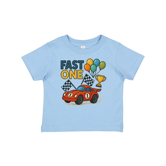 Inktastic Fast One Race Car with Balloons and Trophy Boys or Girls Baby T-Shirt