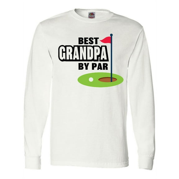 Inktastic Father's Day Best Grandpa by Par with Flag and Golf Ball Long Sleeve T-Shirt