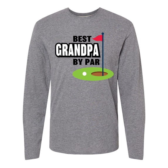 Inktastic Father's Day Best Grandpa by Par with Flag and Golf Ball Long Sleeve T-Shirt