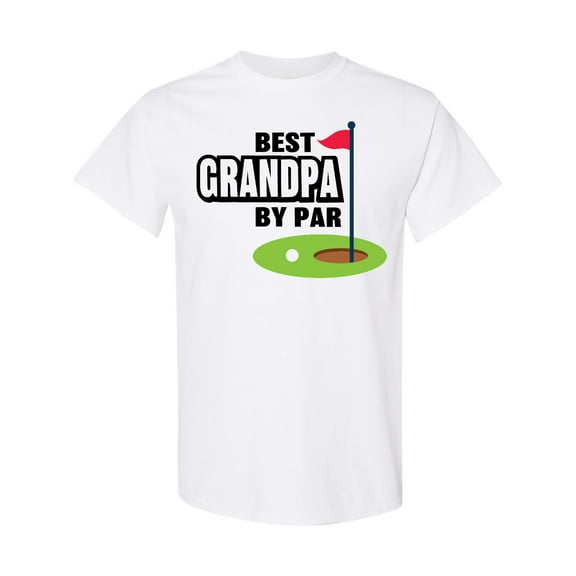 Inktastic Father's Day Best Grandpa by Par with Flag and Golf Ball T-Shirt