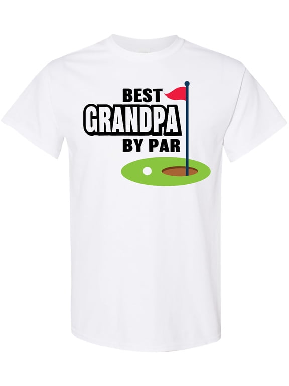 Father's Day Best Grandpa by Par with Flag and Golf Ball T-Shirt