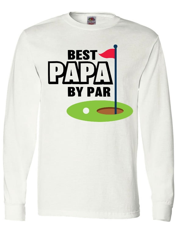 Father's Day Best Papa by Par with Flag and Golf Ball Long Sleeve T-Shirt