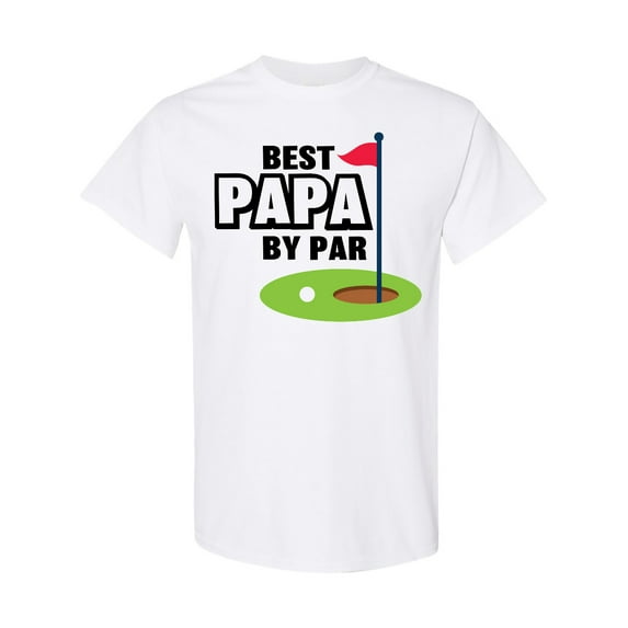 Inktastic Father's Day Best Papa by Par with Flag and Golf Ball T-Shirt
