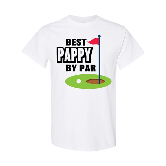 Inktastic Father's Day Best Pappy by Par with Flag and Golf Ball T-Shirt