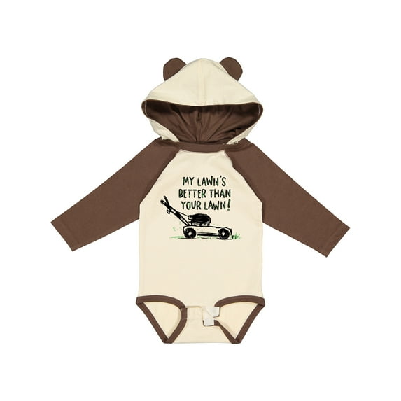 Inktastic Father's Day Dad My Lawn's Better than Your Lawn Boys or Girls Long Sleeve Baby Bodysuit