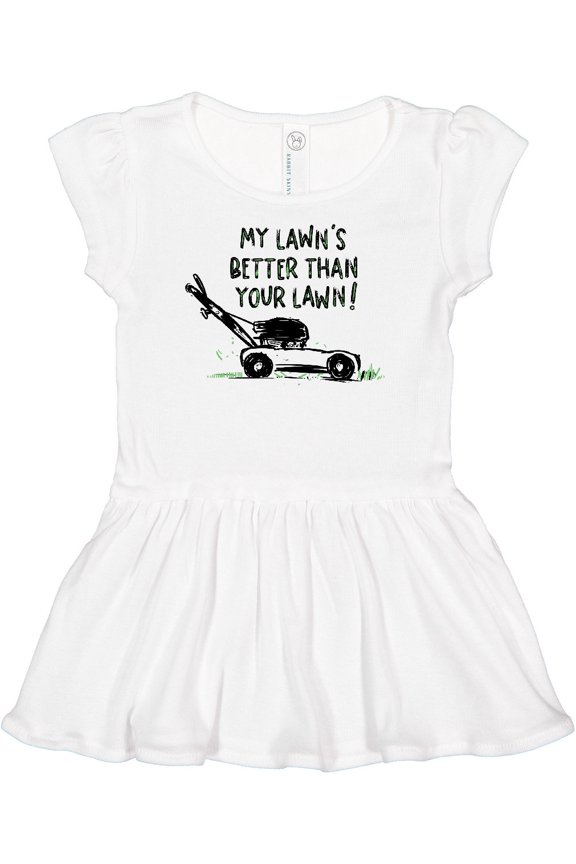 Father's Day Dad My Lawn's Better than Your Lawn Girls Baby Dress