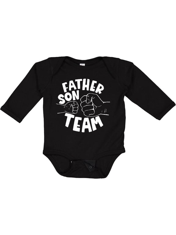 Father's Day Father Son Team Parent Child Fist Bump Boys or Girls Long Sleeve Baby Bodysuit