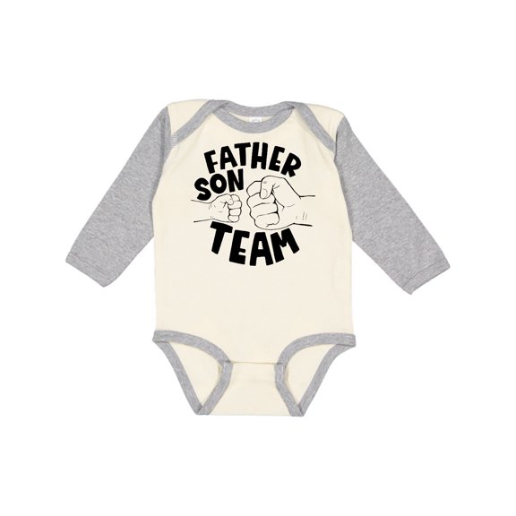 Inktastic Father's Day Father Son Team Parent Child Fist Bump Boys or Girls Long Sleeve Baby Bodysuit