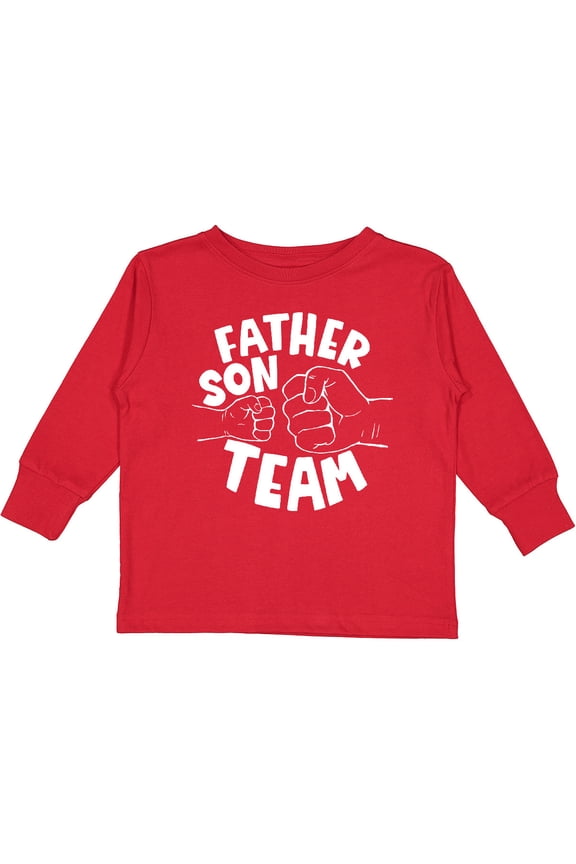 Father's Day Father Son Team Parent Child Fist Bump Boys or Girls Long Sleeve Toddler T-Shirt