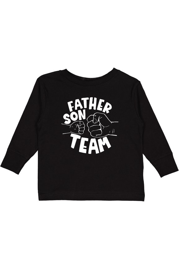 Father's Day Father Son Team Parent Child Fist Bump Boys or Girls Long Sleeve Toddler T-Shirt