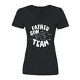 thumbnail image 1 of Inktastic Father's Day Father Son Team Parent Child Fist Bump Women's V-Neck T-Shirt, 1 of 5