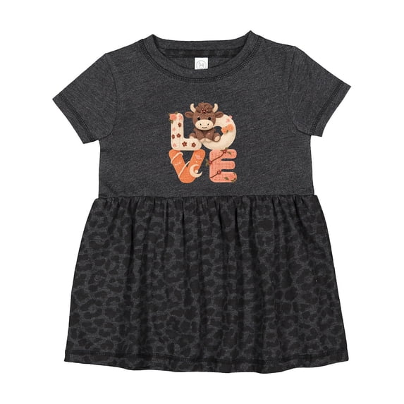 Inktastic Faux Crochet Cute Highland Cow Girls Baby Dress