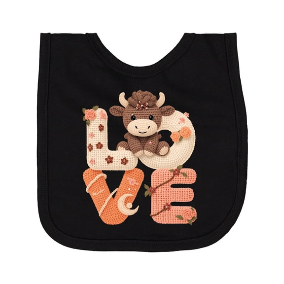 Inktastic Faux Crochet Cute Highland Cow Newborn Bib
