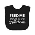 thumbnail image 1 of Inktastic Feed Me and Tell Me I'm Handsome Boys Baby Bib, 1 of 4