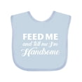 thumbnail image 1 of Inktastic Feed Me and Tell Me I'm Handsome Boys Baby Bib, 1 of 4