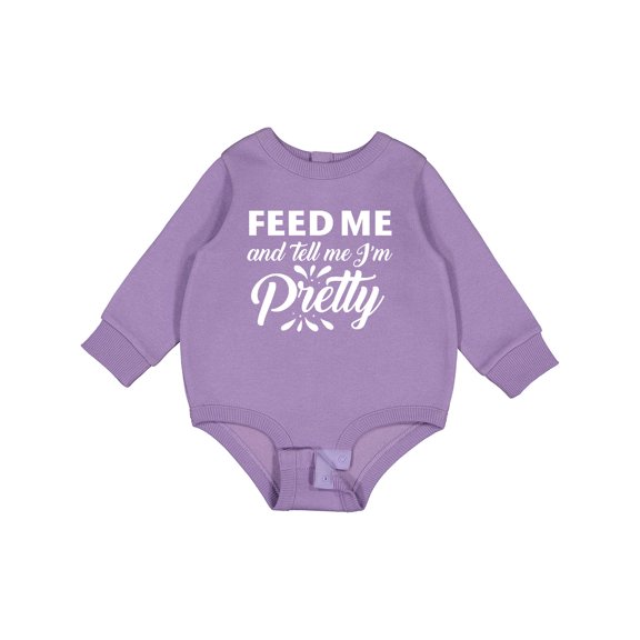 Inktastic Feed Me and Tell Me I'm Pretty Baby Fleece Bodysuit