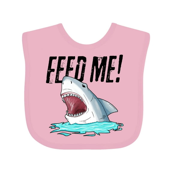 Inktastic Feed Me with Shark Head Boys or Girls Baby Bib