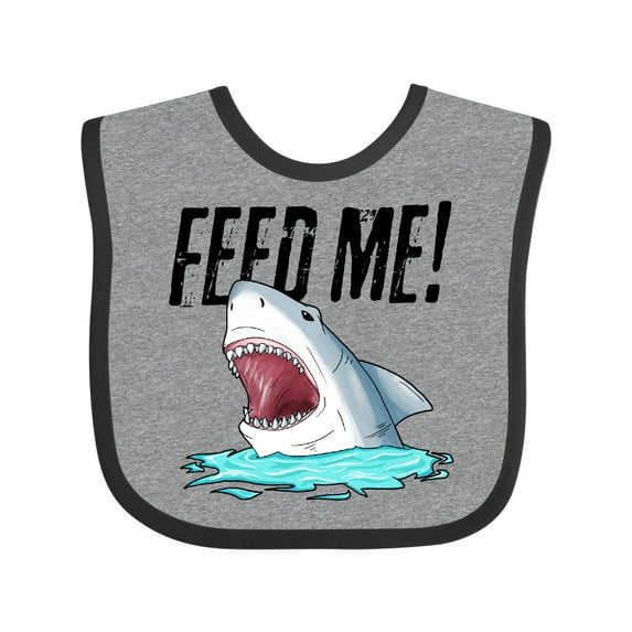 Inktastic Feed Me with Shark Head Boys or Girls Baby Bib