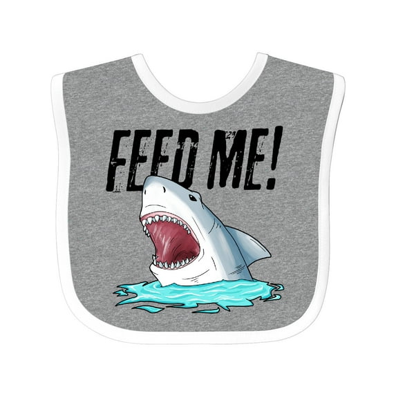 Inktastic Feed Me with Shark Head Boys or Girls Baby Bib