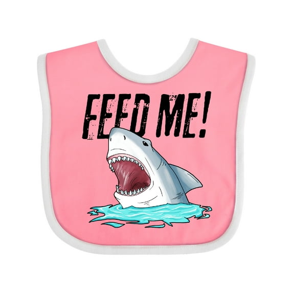 Inktastic Feed Me with Shark Head Boys or Girls Baby Bib