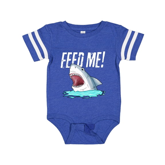 Inktastic Feed Me with Shark Head Boys or Girls Baby Bodysuit