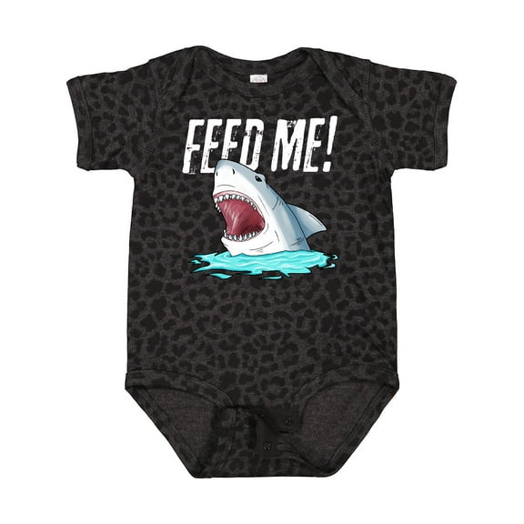 Inktastic Feed Me with Shark Head Boys or Girls Baby Bodysuit