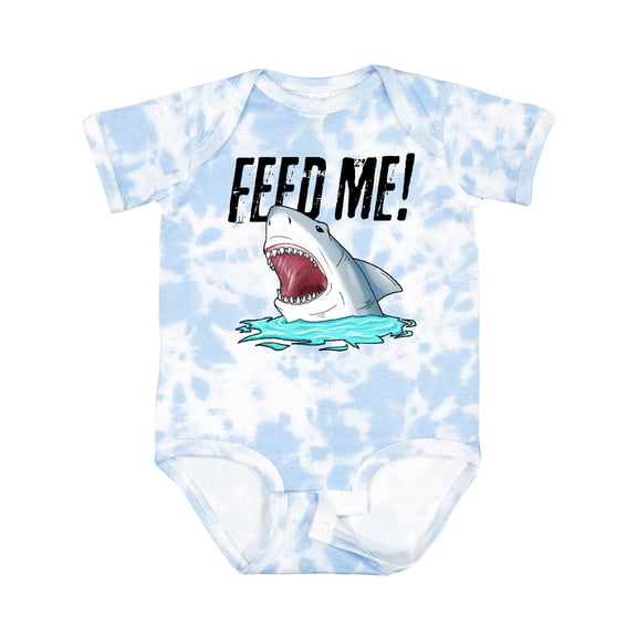 Inktastic Feed Me with Shark Head Boys or Girls Baby Bodysuit