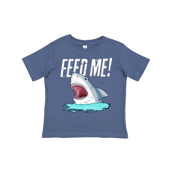 Inktastic Feed Me with Shark Head Boys or Girls Toddler T-Shirt