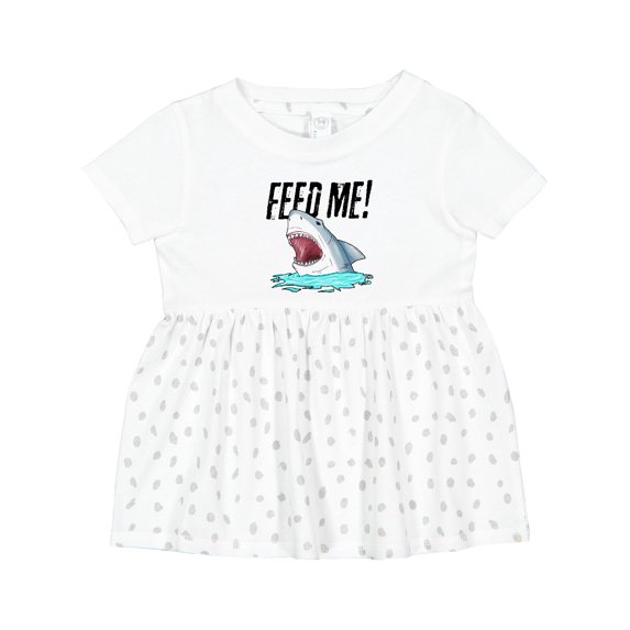Inktastic Feed Me with Shark Head Girls Baby Dress