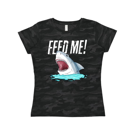 Inktastic Feed Me with Shark Head Women's T-Shirt