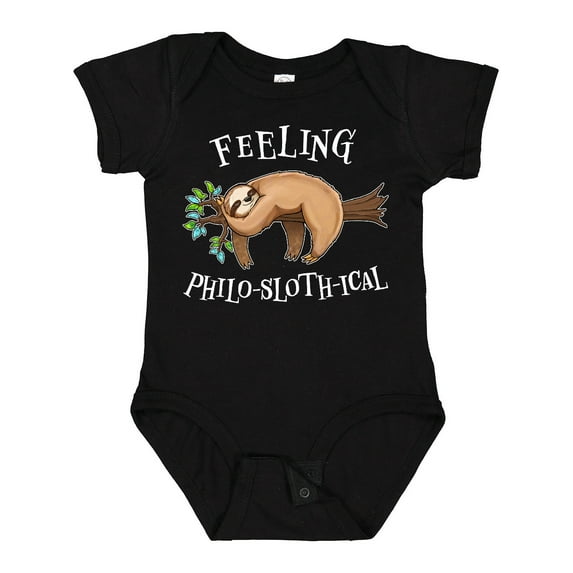Inktastic Feeling Philo-Sloth-ical- cute and funny sloth on a tree branch Boys or Girls Baby Bodysuit