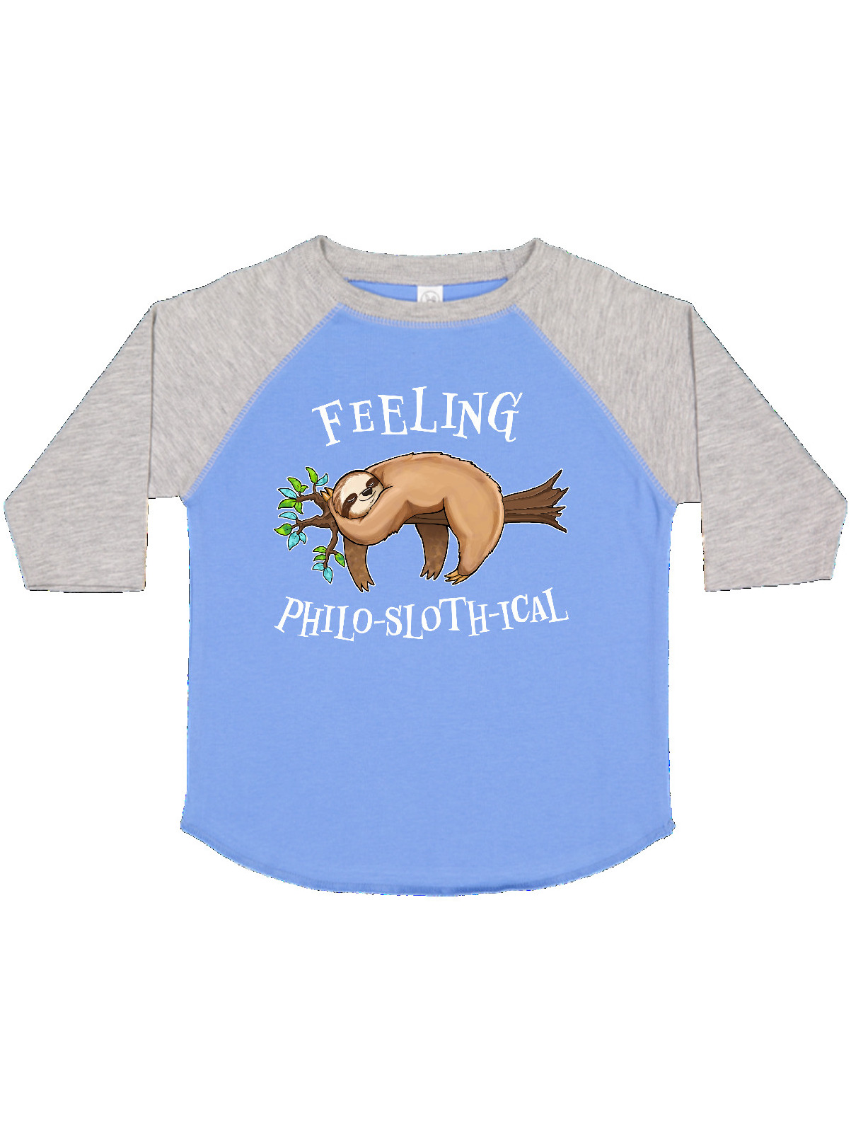 Inktastic Feeling Philo-Sloth-ical- cute and funny sloth on a tree branch Gift Toddler Boy or Toddler Girl T-Shirt - image 1 of 4