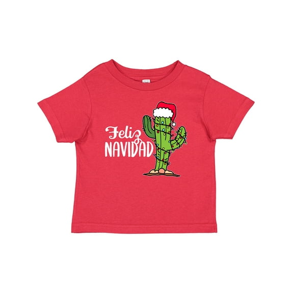 Inktastic Feliz Navidad Christmas Cactus in Santa Hat Boys or Girls Baby T-Shirt