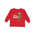 thumbnail image 1 of Inktastic Feliz Navidad Christmas Cactus in Santa Hat Boys or Girls Long Sleeve Toddler T-Shirt, 1 of 5