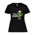 thumbnail image 1 of Inktastic Feliz Navidad Christmas Cactus in Santa Hat Women's Plus Size T-Shirt, 1 of 5