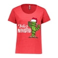 thumbnail image 1 of Inktastic Feliz Navidad Christmas Cactus in Santa Hat Women's Plus Size T-Shirt, 1 of 5