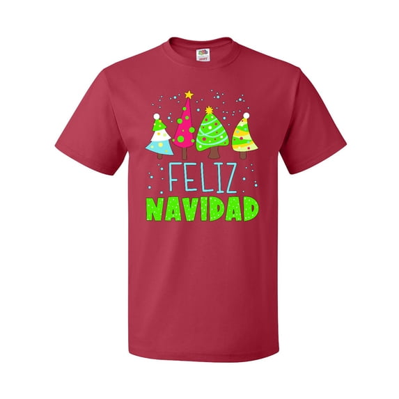 Inktastic Feliz Navidad Colorful Decorated Trees T-Shirt