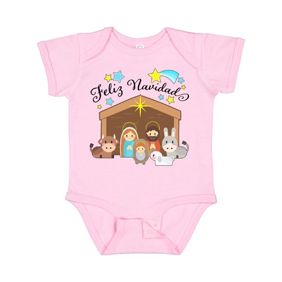 Inktastic Feliz Navidad Cute Nativity Scene Boys or Girls Baby Bodysuit