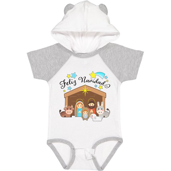 Inktastic Feliz Navidad Cute Nativity Scene Boys or Girls Baby Bodysuit