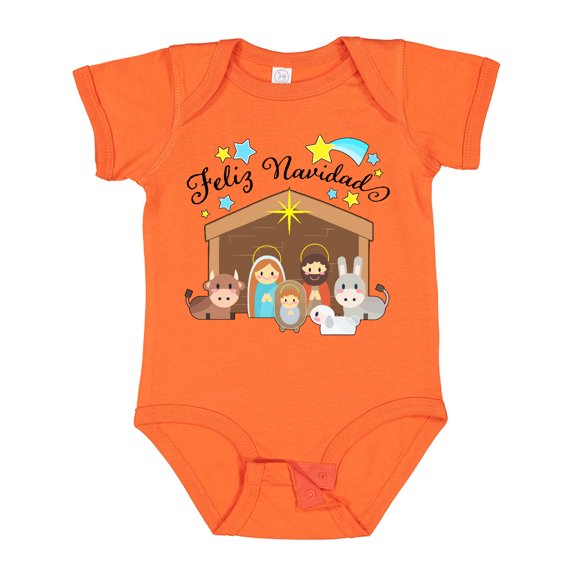 Inktastic Feliz Navidad Cute Nativity Scene Boys or Girls Baby Bodysuit