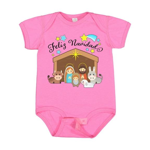 Inktastic Feliz Navidad Cute Nativity Scene Boys or Girls Baby Bodysuit