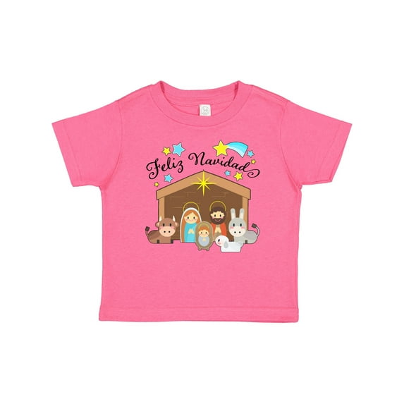 Inktastic Feliz Navidad Cute Nativity Scene Boys or Girls Baby T-Shirt
