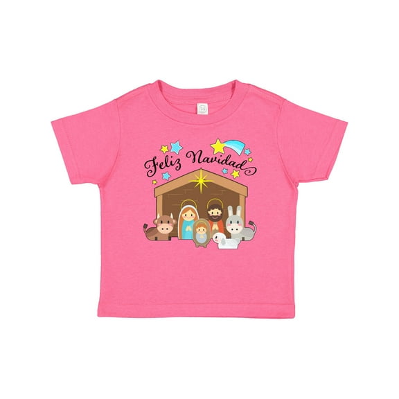 Inktastic Feliz Navidad Cute Nativity Scene Boys or Girls Baby T-Shirt