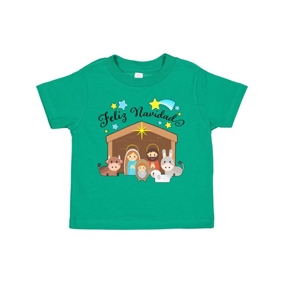 Inktastic Feliz Navidad Cute Nativity Scene Boys or Girls Toddler T-Shirt