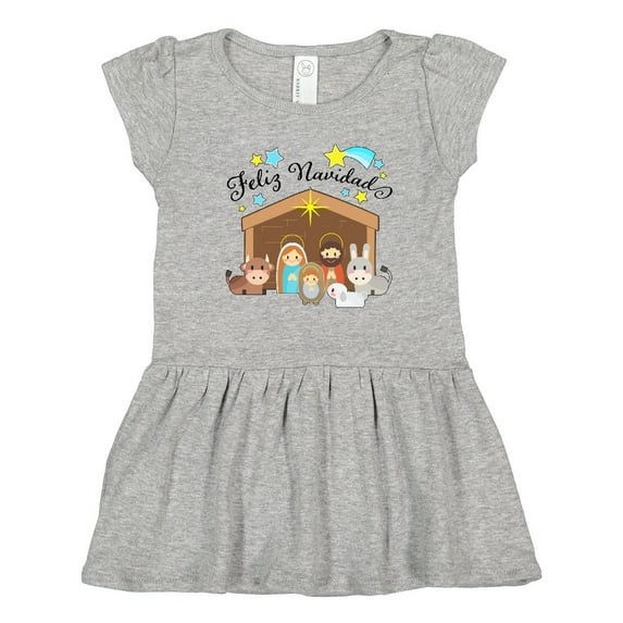 Inktastic Feliz Navidad Cute Nativity Scene Girls Toddler Dress